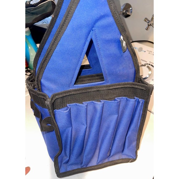 Bluefig CTRY Cobalt Blue Sewing Crafting Tote Bag Multiple Pockets Single Handle - Picture 3 of 8